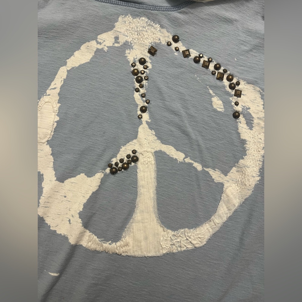 We the Free Peace Out Hoodie - Blue *Flawed: pinholes** - Picture 9 of 9